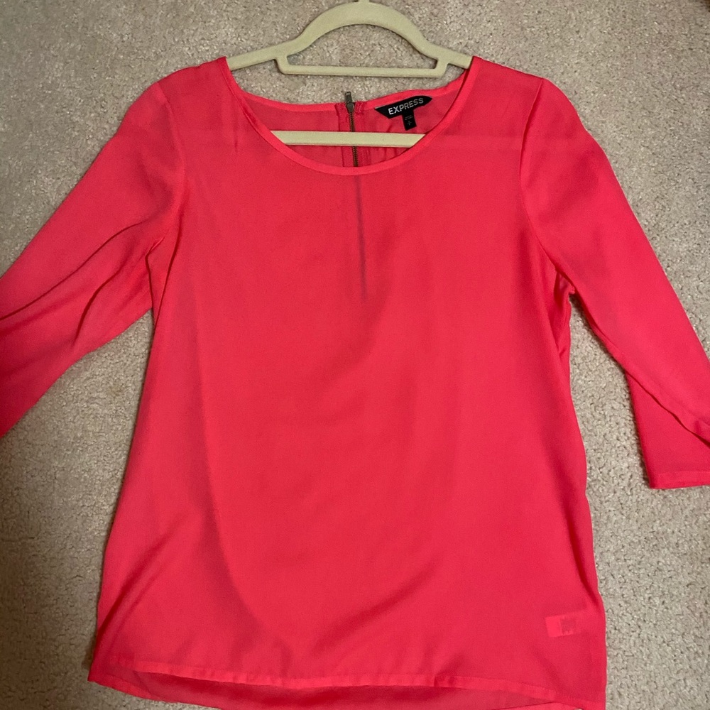 Express- pink 3/4 length blouse